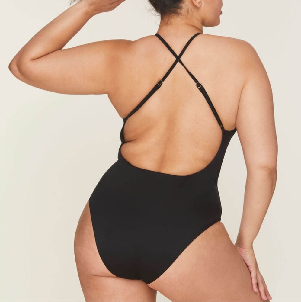 Andie The Asbury One Piece Black Swimsuit Bathing Suit Large NWT New - Picture 2 of 8